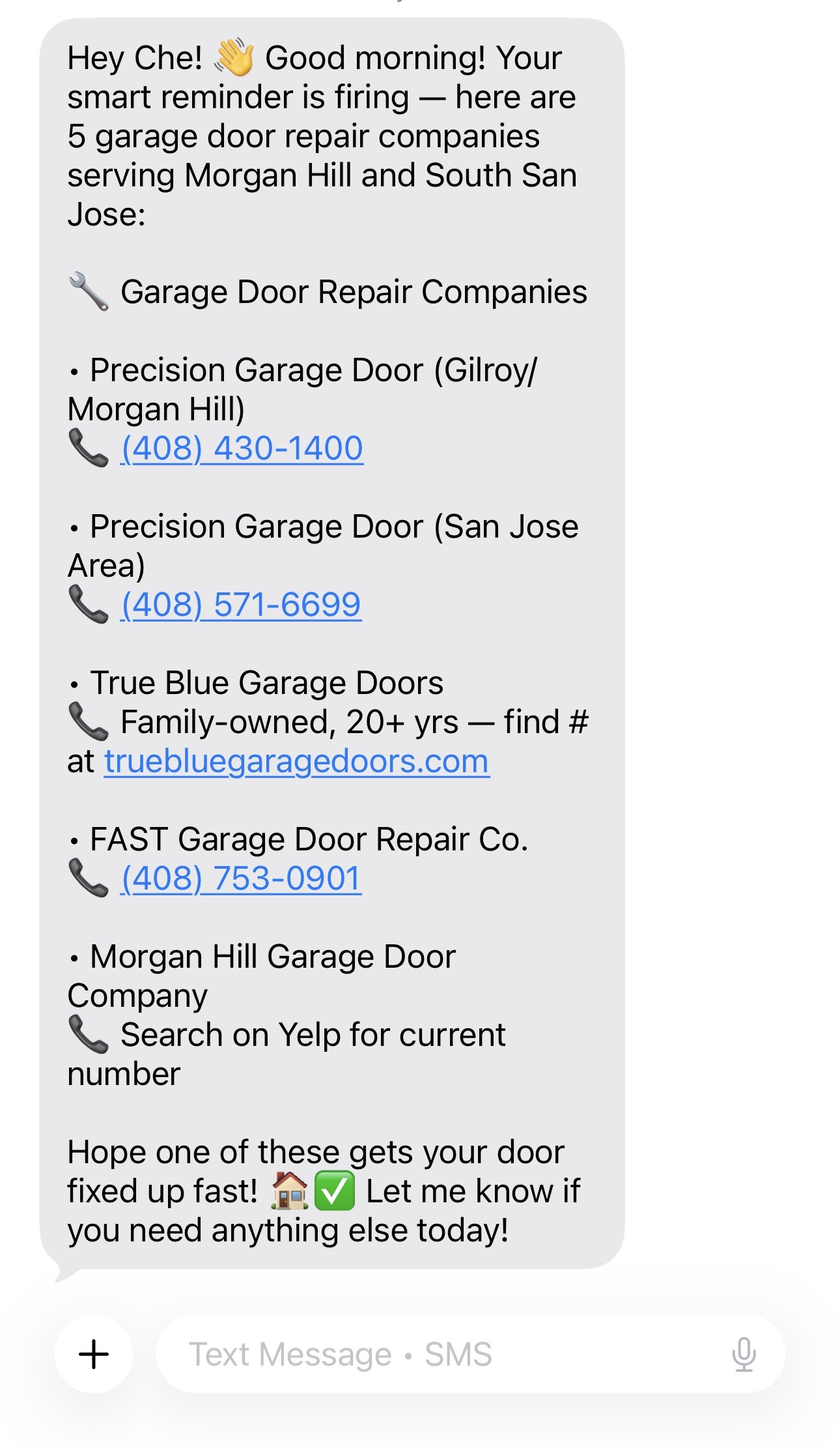 Garage Repair Reminder
