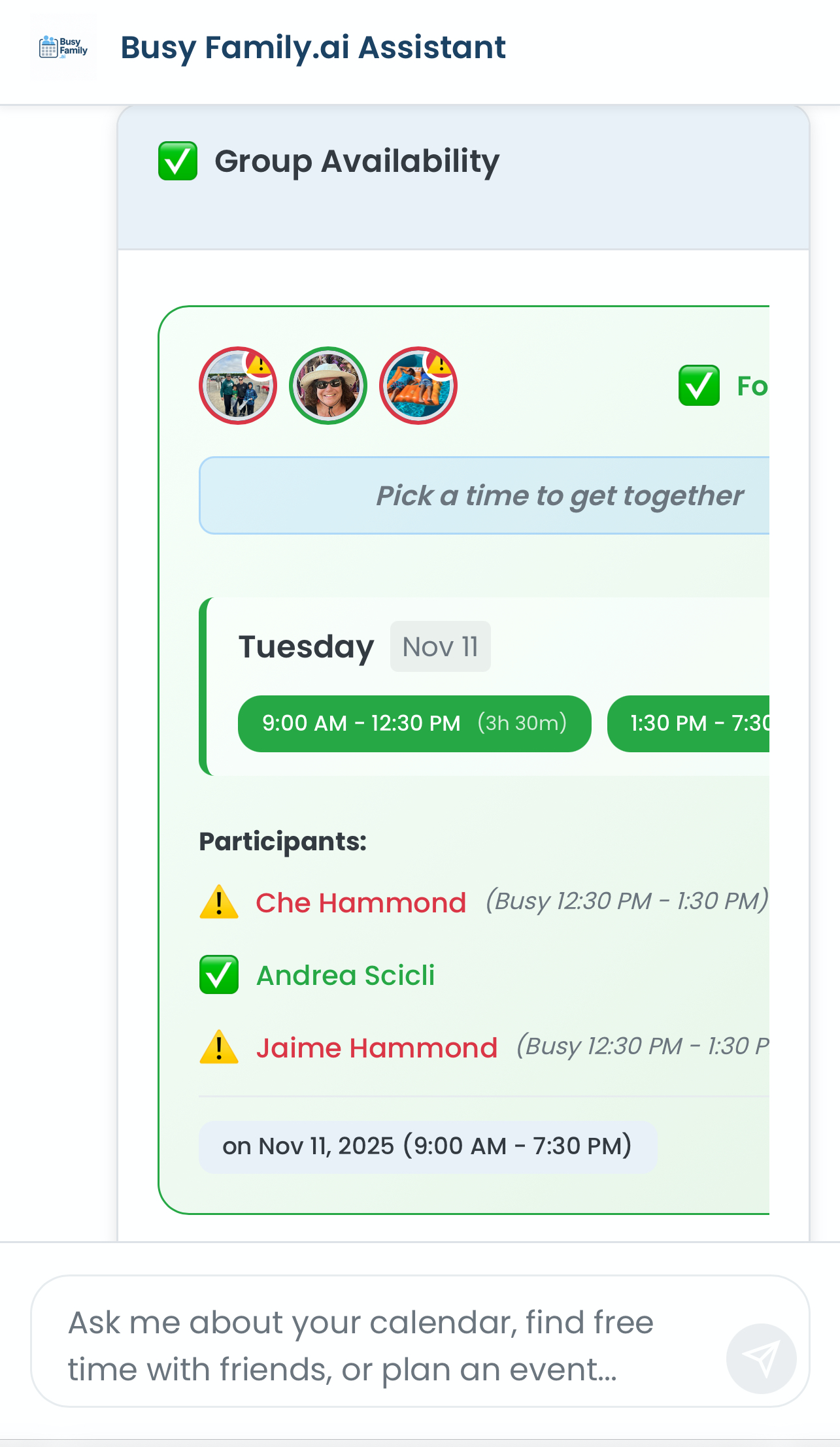Share availability in seconds.