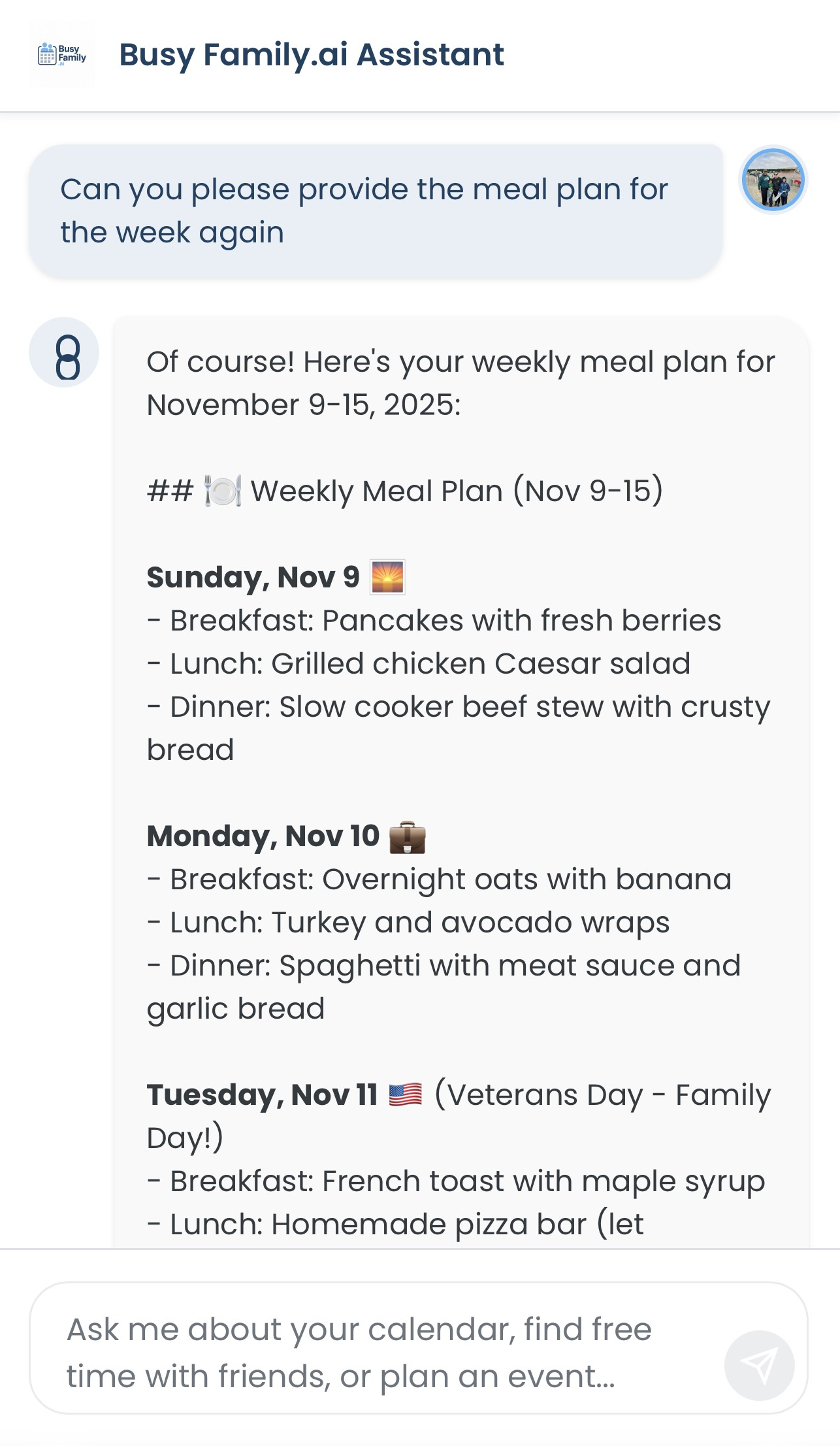 Meal Plan Sunday