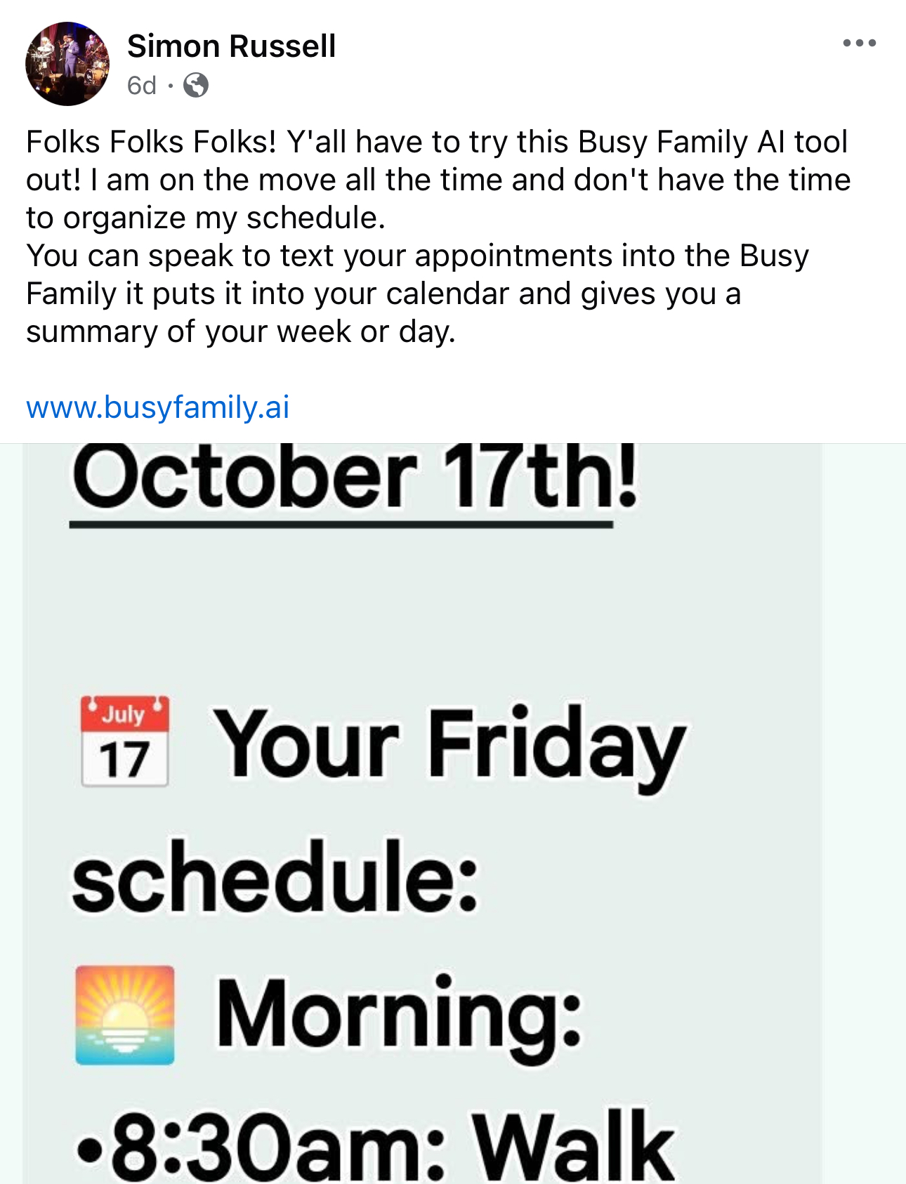 Family testimonial about Busy Family.ai